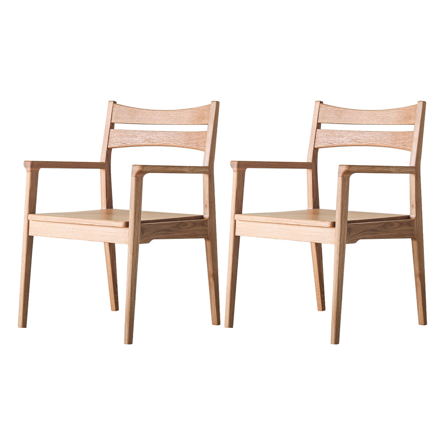 Modern Style Dining Chair Wooden Open Back Arm Chair for Living Room