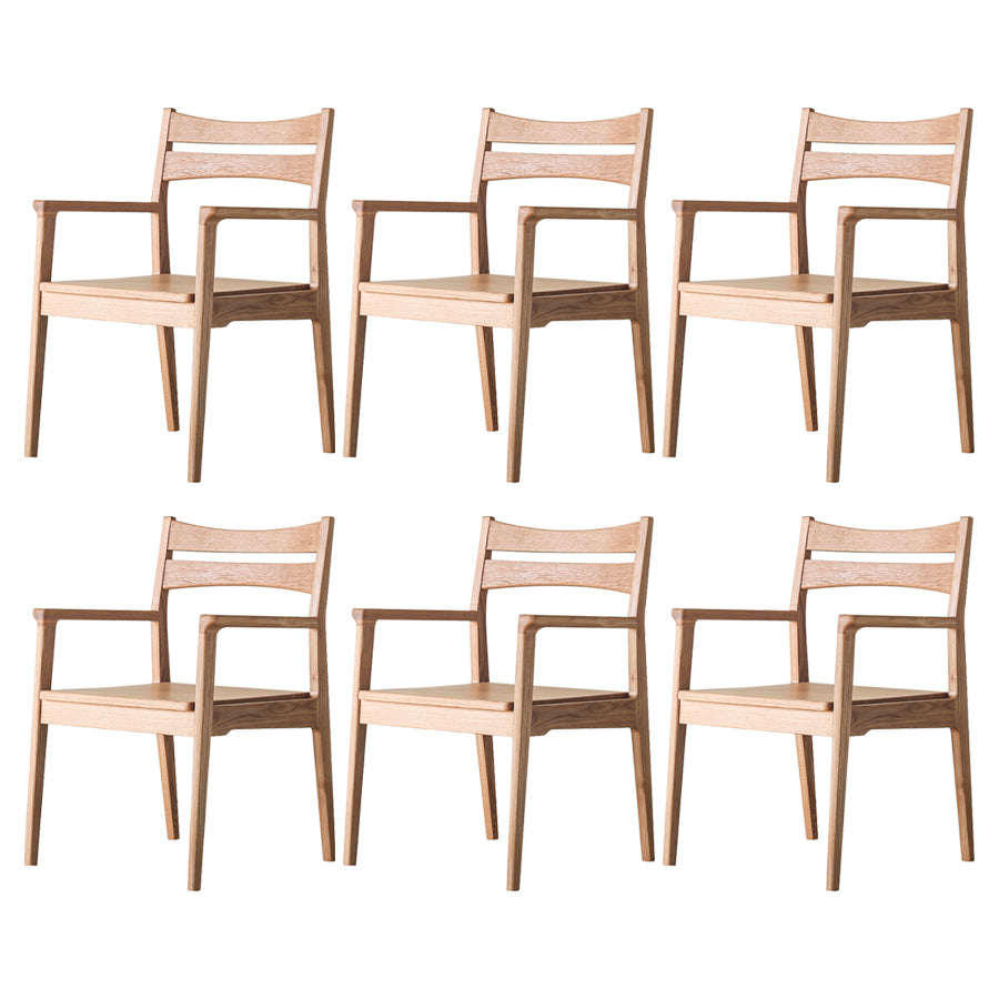 Modern Style Dining Chair Wooden Open Back Arm Chair for Living Room