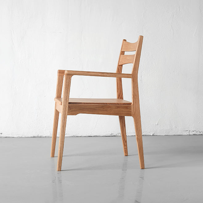 Modern Style Dining Chair Wooden Open Back Arm Chair for Living Room