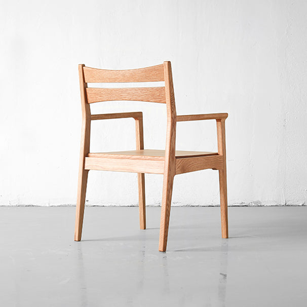 Modern Style Dining Chair Wooden Open Back Arm Chair for Living Room