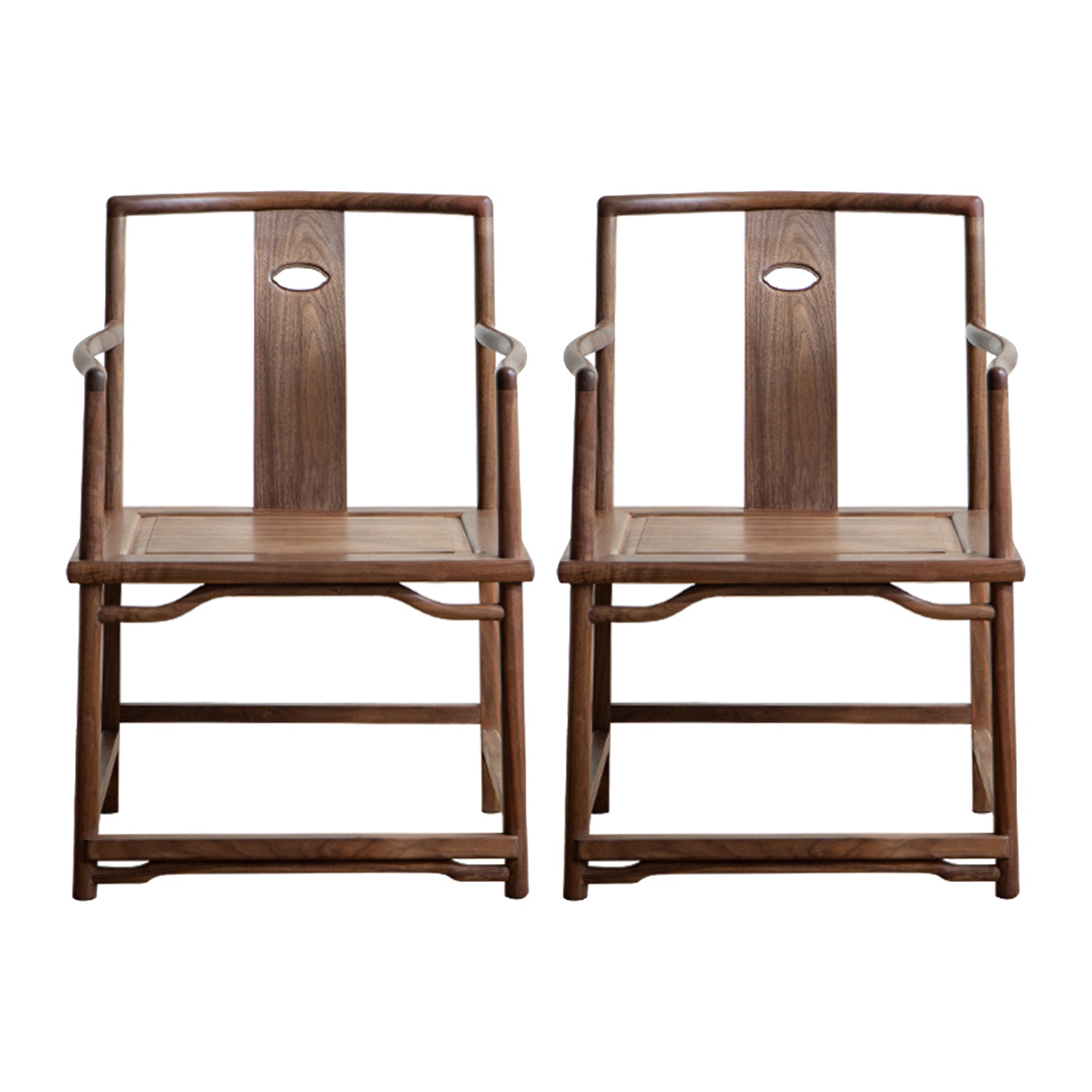 Traditional Style Dining Chair Slat Back Solid Wood Arm Chair for Home