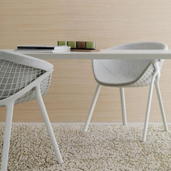 Modern Style Arm Chair Metal Cross Back Dining Room Chair for Indoor