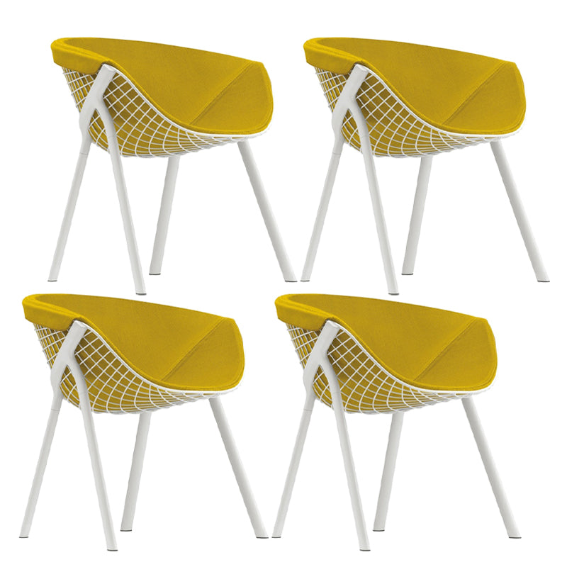 Modern Style Arm Chair Metal Cross Back Dining Room Chair for Indoor