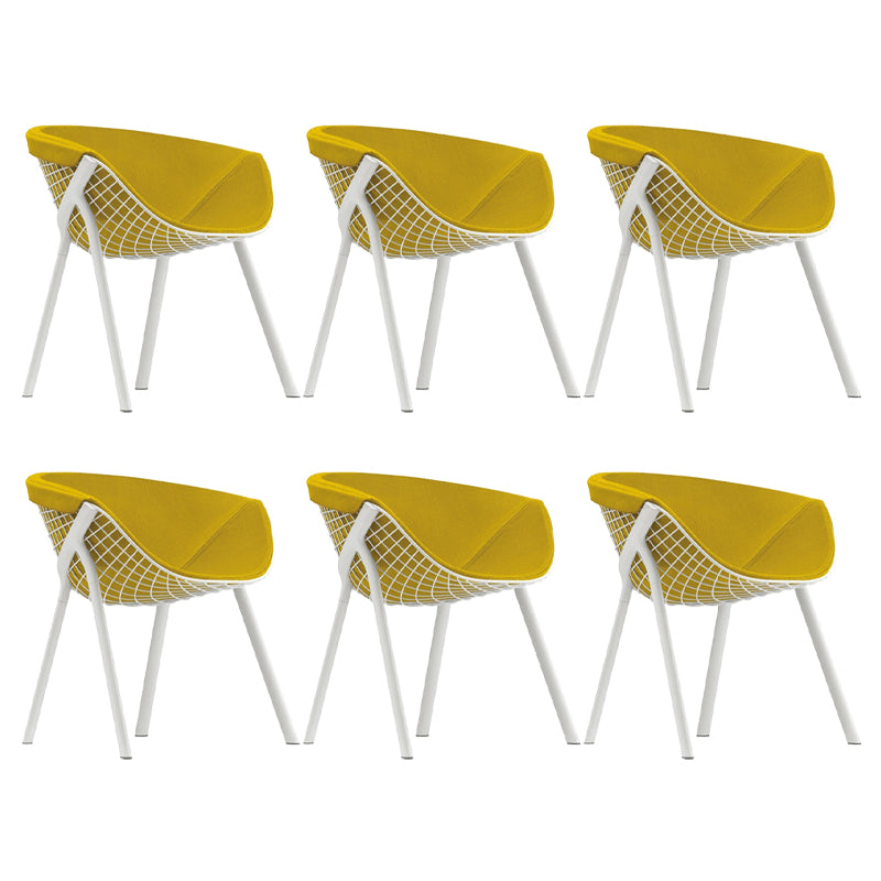 Modern Style Arm Chair Metal Cross Back Dining Room Chair for Indoor