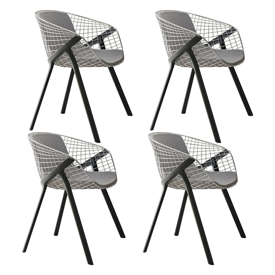 Modern Style Arm Chair Metal Cross Back Dining Room Chair for Indoor