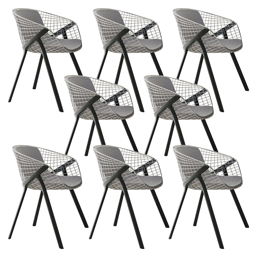 Modern Style Arm Chair Metal Cross Back Dining Room Chair for Indoor
