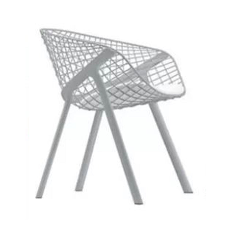 Modern Style Arm Chair Metal Cross Back Dining Room Chair for Indoor
