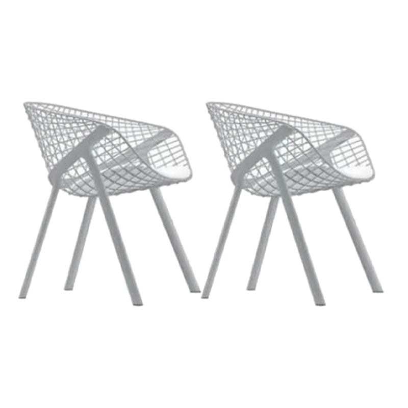 Modern Style Arm Chair Metal Cross Back Dining Room Chair for Indoor
