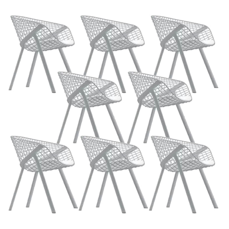 Modern Style Arm Chair Metal Cross Back Dining Room Chair for Indoor