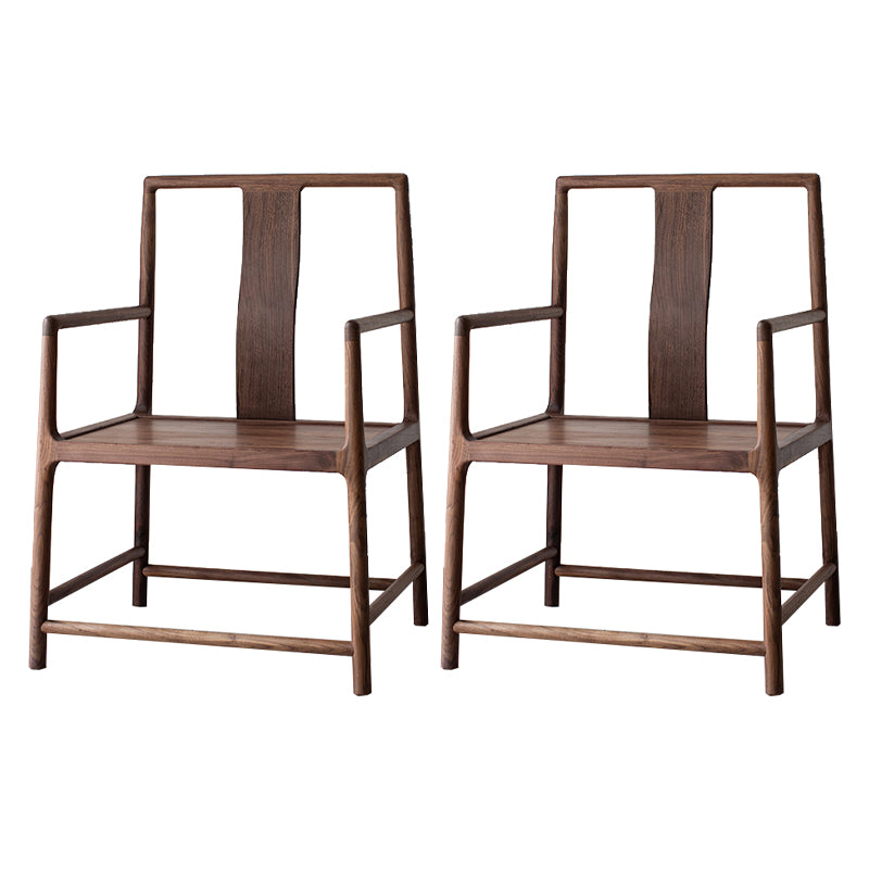 Traditional Slat Back Dining Arm Chair Solid Wood Arm Chair for Home