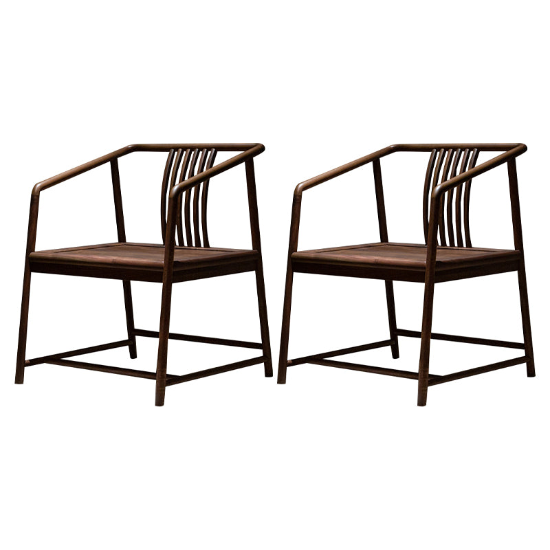 Traditional Slat Back Dining Arm Chair Solid Wood Arm Chair for Home