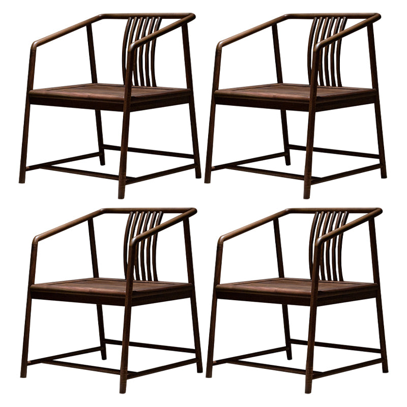 Traditional Slat Back Dining Arm Chair Solid Wood Arm Chair for Home