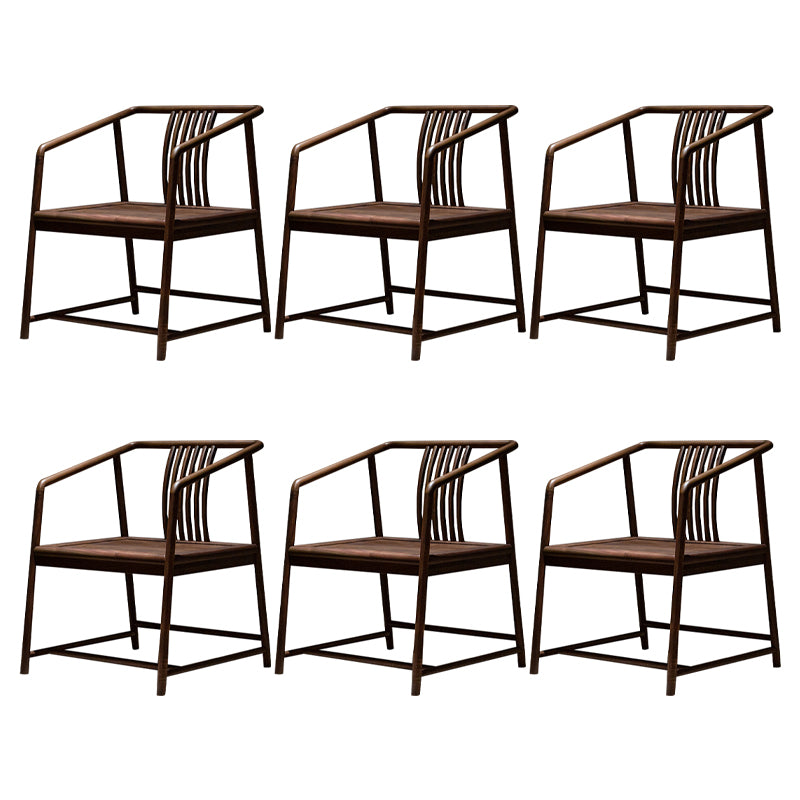Traditional Slat Back Dining Arm Chair Solid Wood Arm Chair for Home