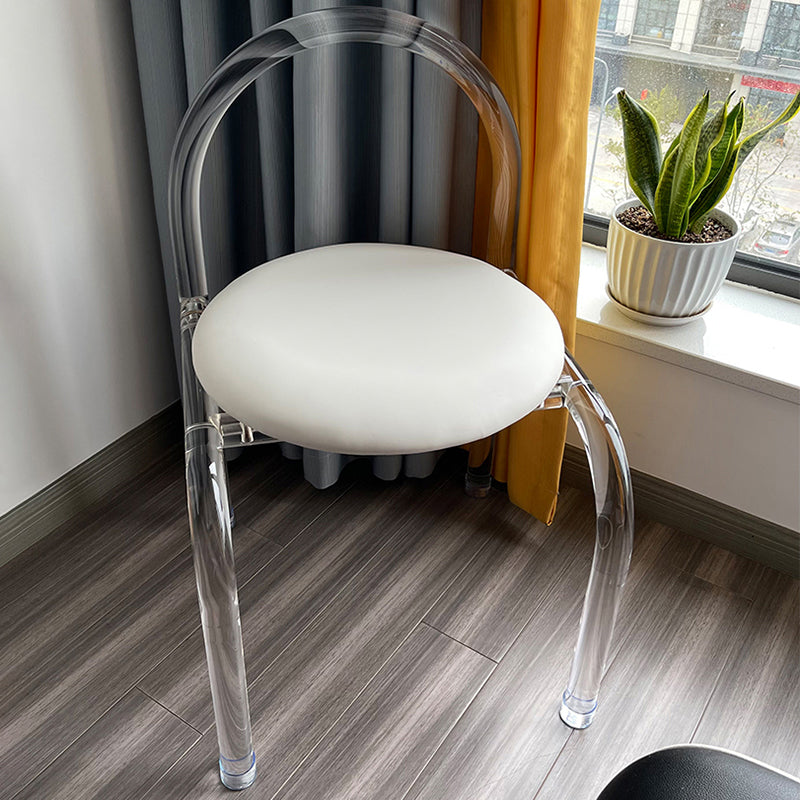 Modern Style Dining Chair Leather Open Back Side Chair with Acrylic Base