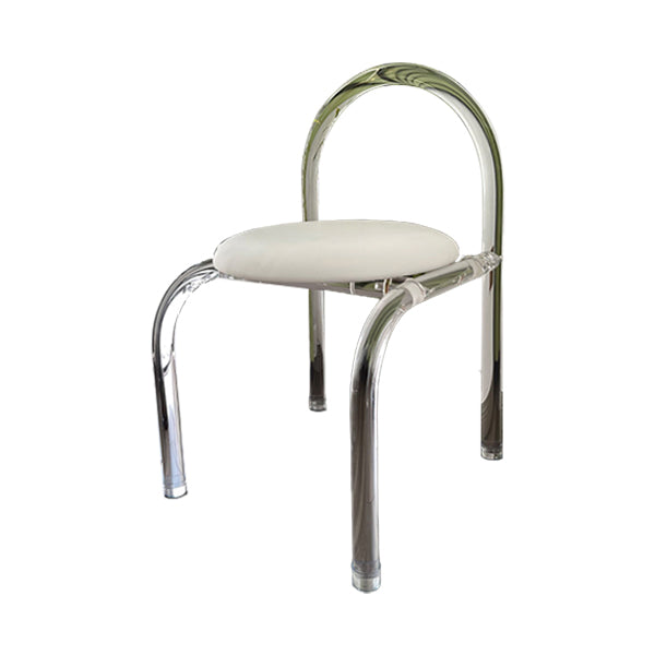 Modern Style Dining Chair Leather Open Back Side Chair with Acrylic Base