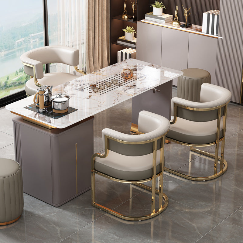 Upholstered Dining Chairs Glam Style Open Back Dining Chair for Dining Room