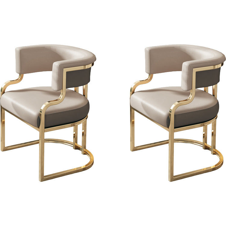 Upholstered Dining Chairs Glam Style Open Back Dining Chair for Dining Room
