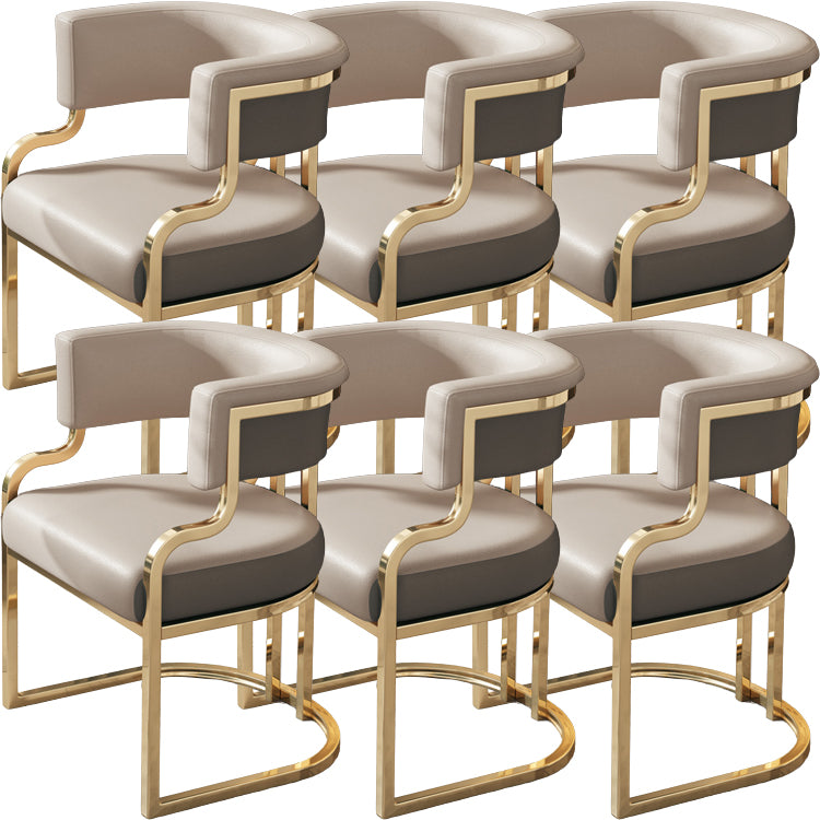 Upholstered Dining Chairs Glam Style Open Back Dining Chair for Dining Room