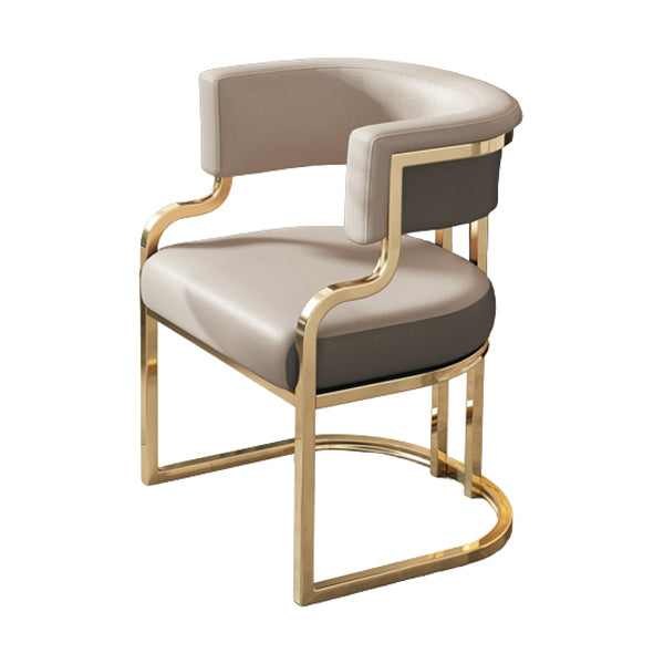 Upholstered Dining Chairs Glam Style Open Back Dining Chair for Dining Room