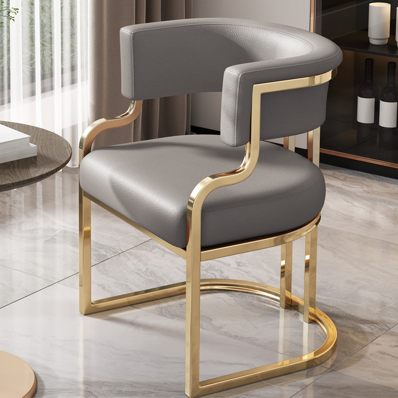 Upholstered Dining Chairs Glam Style Open Back Dining Chair for Dining Room