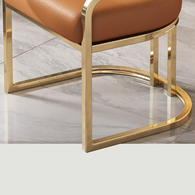 Upholstered Dining Chairs Glam Style Open Back Dining Chair for Dining Room