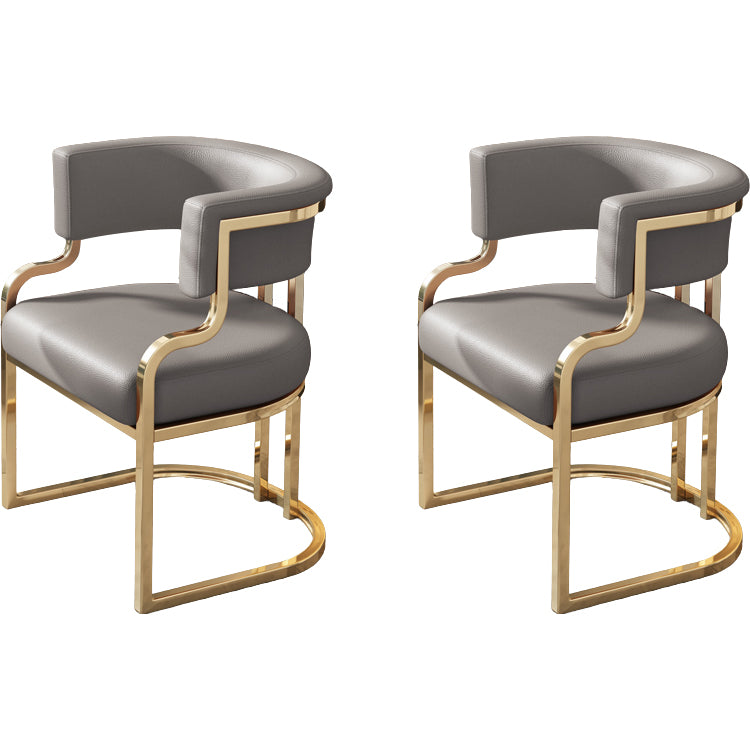 Upholstered Dining Chairs Glam Style Open Back Dining Chair for Dining Room