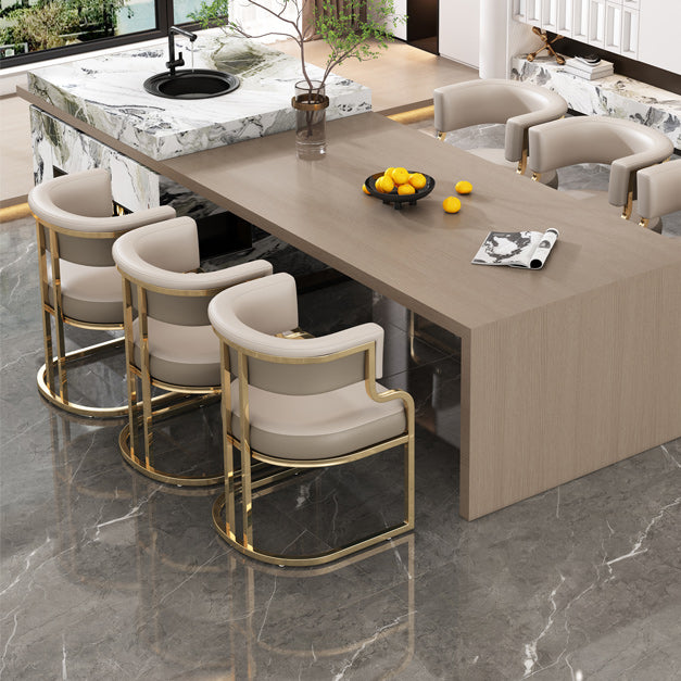 Upholstered Dining Chairs Glam Style Open Back Dining Chair for Dining Room