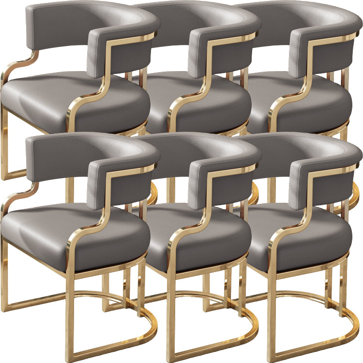 Upholstered Dining Chairs Glam Style Open Back Dining Chair for Dining Room