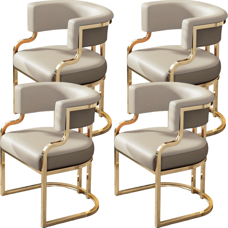 Upholstered Dining Chairs Glam Style Open Back Dining Chair for Dining Room