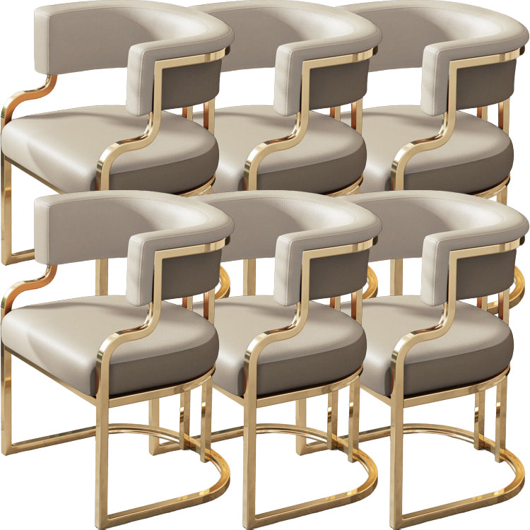 Upholstered Dining Chairs Glam Style Open Back Dining Chair for Dining Room