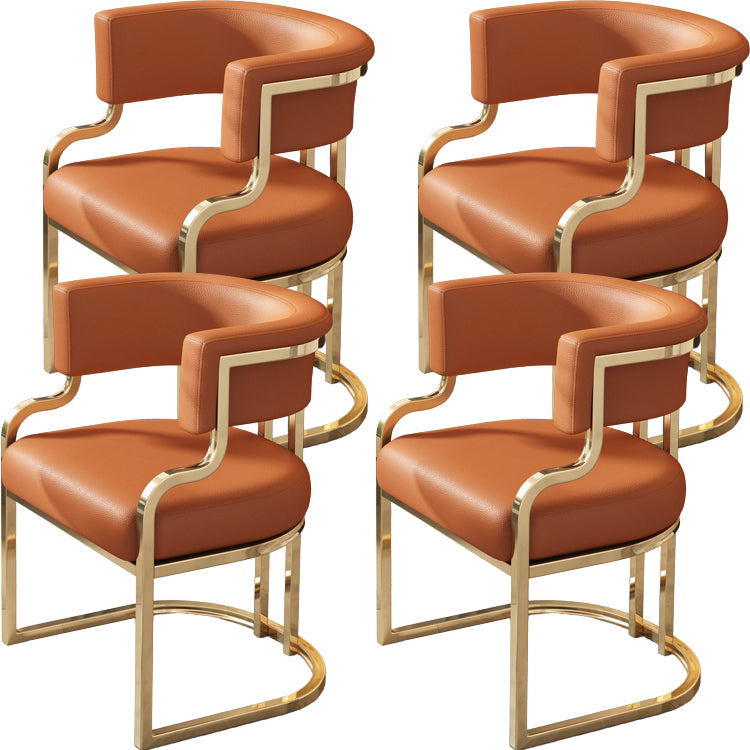 Upholstered Dining Chairs Glam Style Open Back Dining Chair for Dining Room