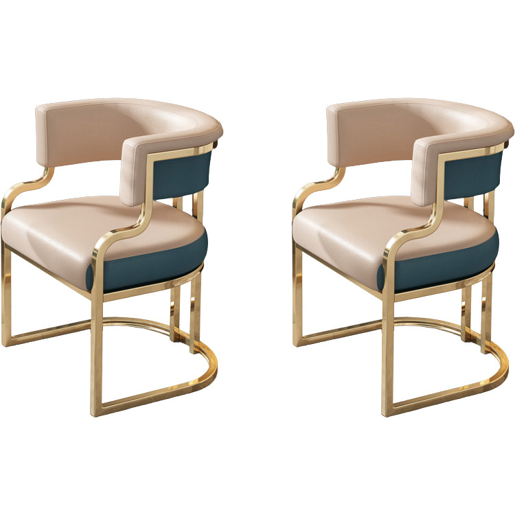 Upholstered Dining Chairs Glam Style Open Back Dining Chair for Dining Room