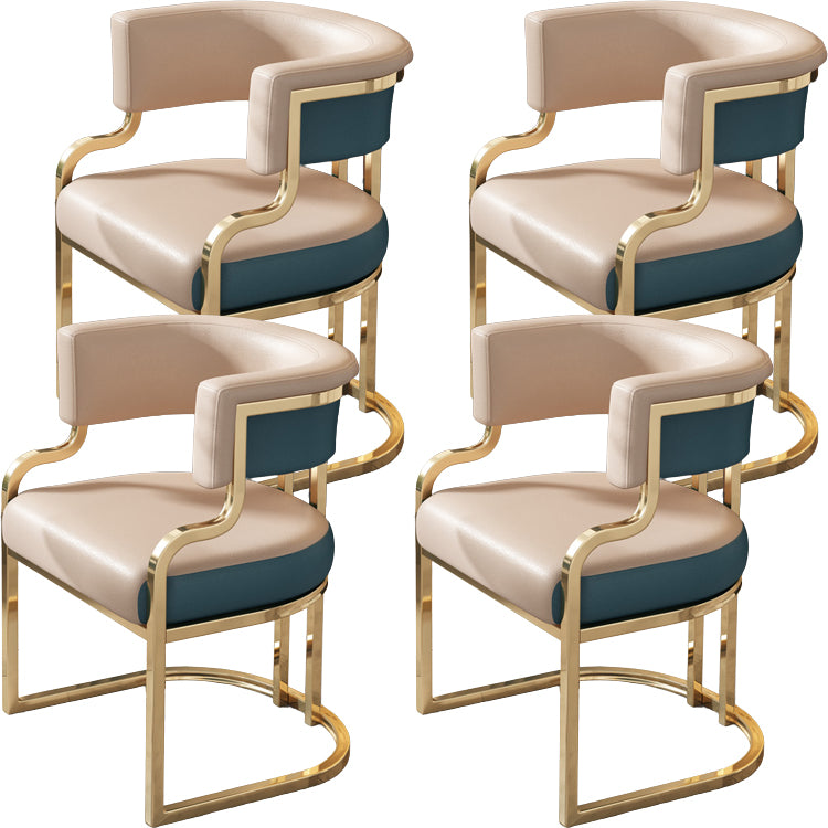 Upholstered Dining Chairs Glam Style Open Back Dining Chair for Dining Room