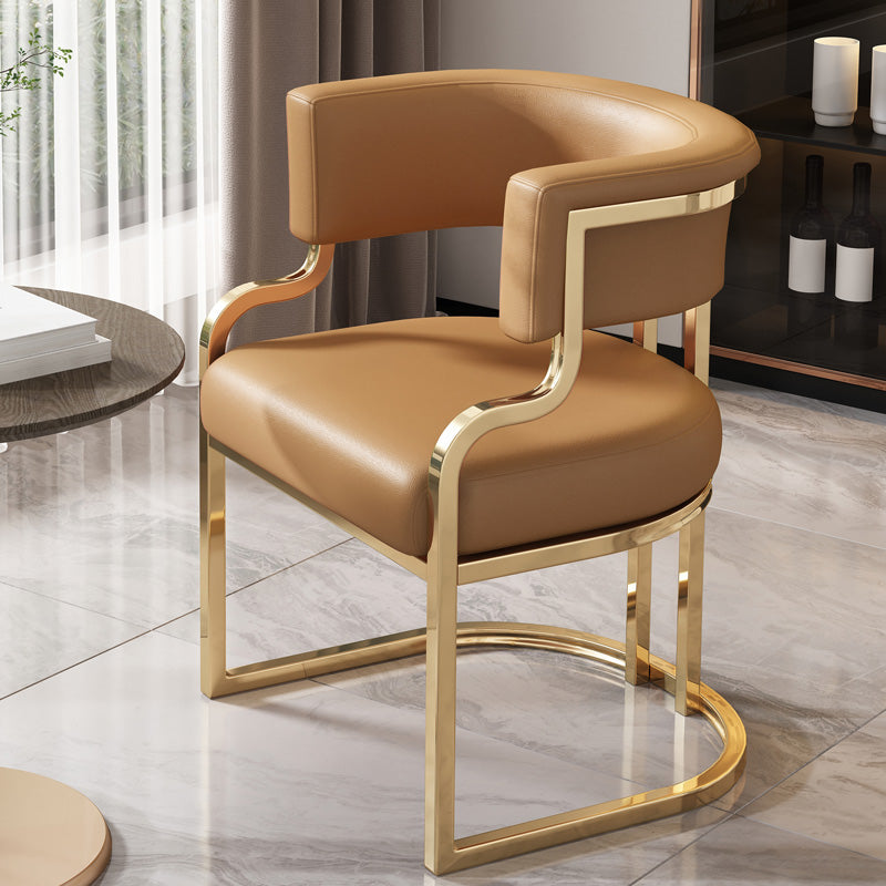 Upholstered Dining Chairs Glam Style Open Back Dining Chair for Dining Room