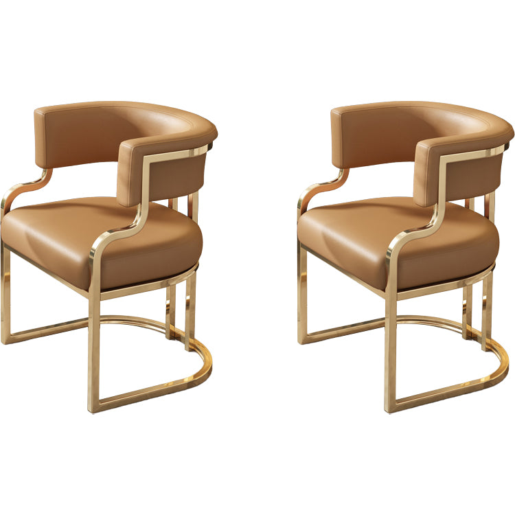 Upholstered Dining Chairs Glam Style Open Back Dining Chair for Dining Room