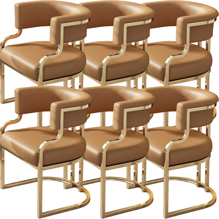 Upholstered Dining Chairs Glam Style Open Back Dining Chair for Dining Room