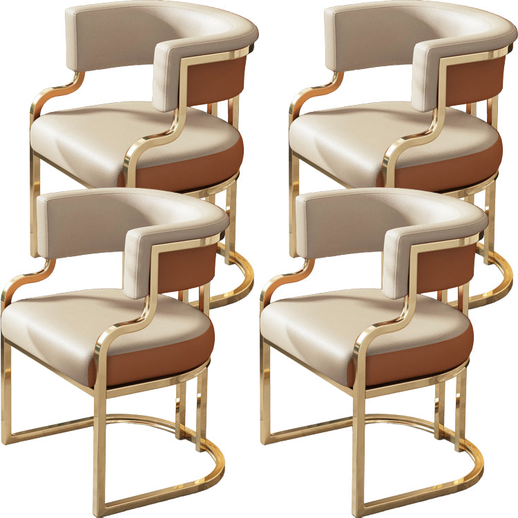 Upholstered Dining Chairs Glam Style Open Back Dining Chair for Dining Room