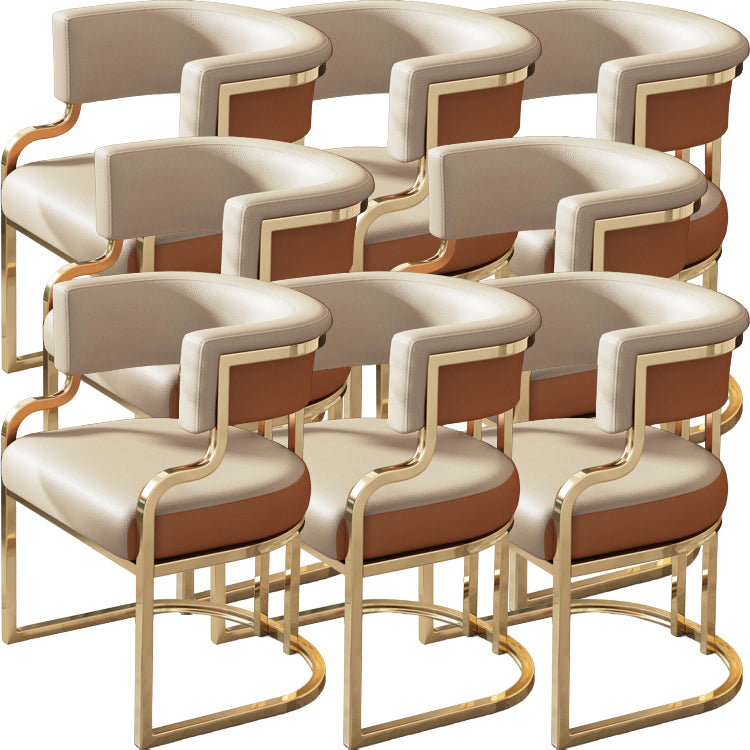 Upholstered Dining Chairs Glam Style Open Back Dining Chair for Dining Room