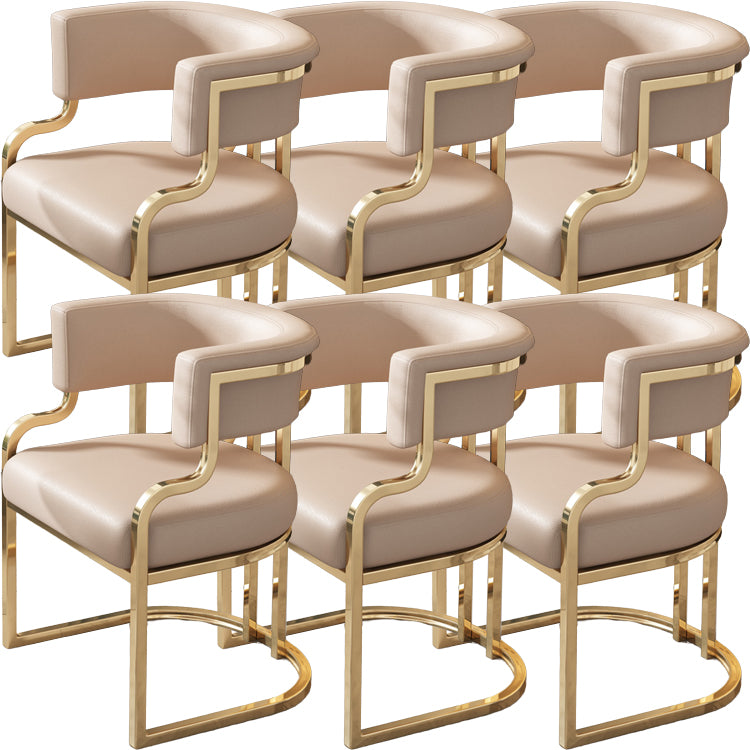 Upholstered Dining Chairs Glam Style Open Back Dining Chair for Dining Room
