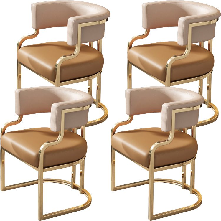 Upholstered Dining Chairs Glam Style Open Back Dining Chair for Dining Room