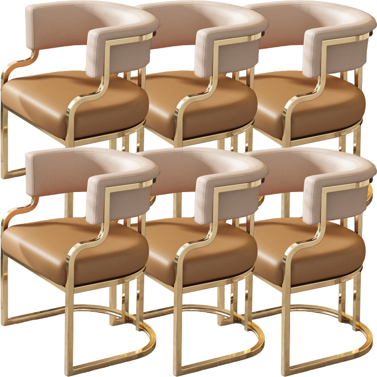 Upholstered Dining Chairs Glam Style Open Back Dining Chair for Dining Room