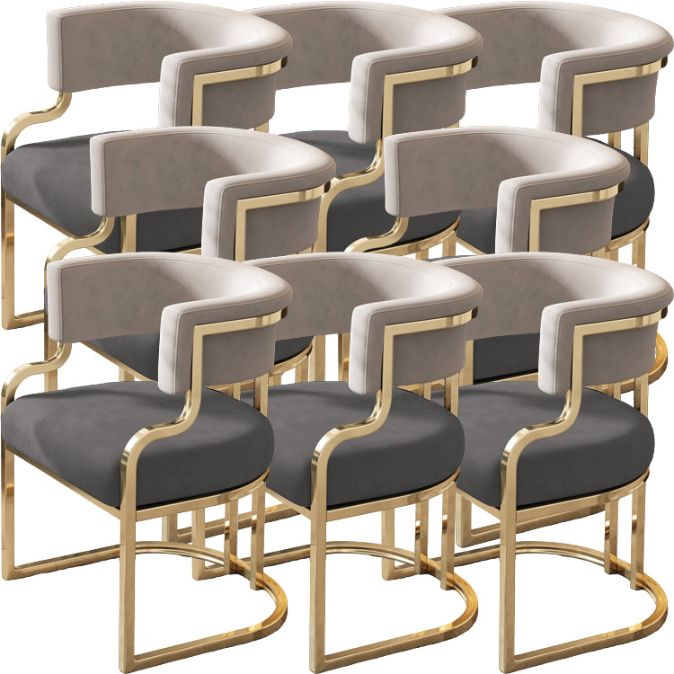 Upholstered Dining Chairs Glam Style Open Back Dining Chair for Dining Room