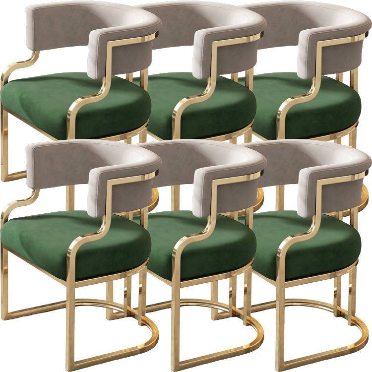 Upholstered Dining Chairs Glam Style Open Back Dining Chair for Dining Room