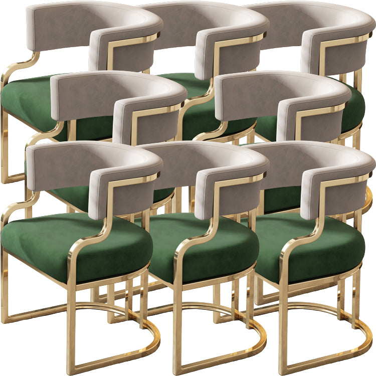 Upholstered Dining Chairs Glam Style Open Back Dining Chair for Dining Room