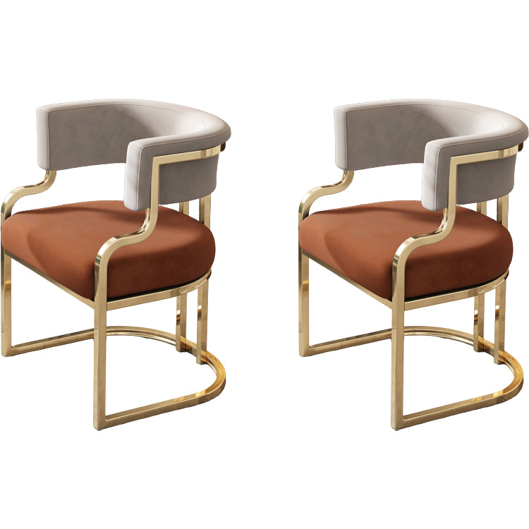 Upholstered Dining Chairs Glam Style Open Back Dining Chair for Dining Room