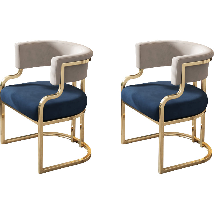 Upholstered Dining Chairs Glam Style Open Back Dining Chair for Dining Room