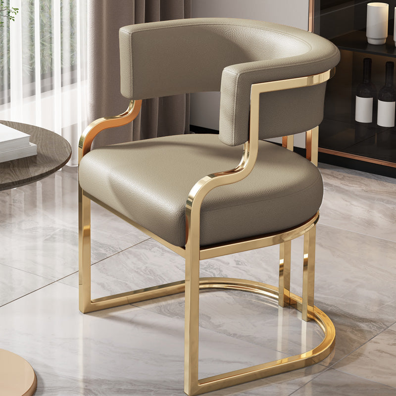 Upholstered Dining Chairs Glam Style Open Back Dining Chair for Dining Room