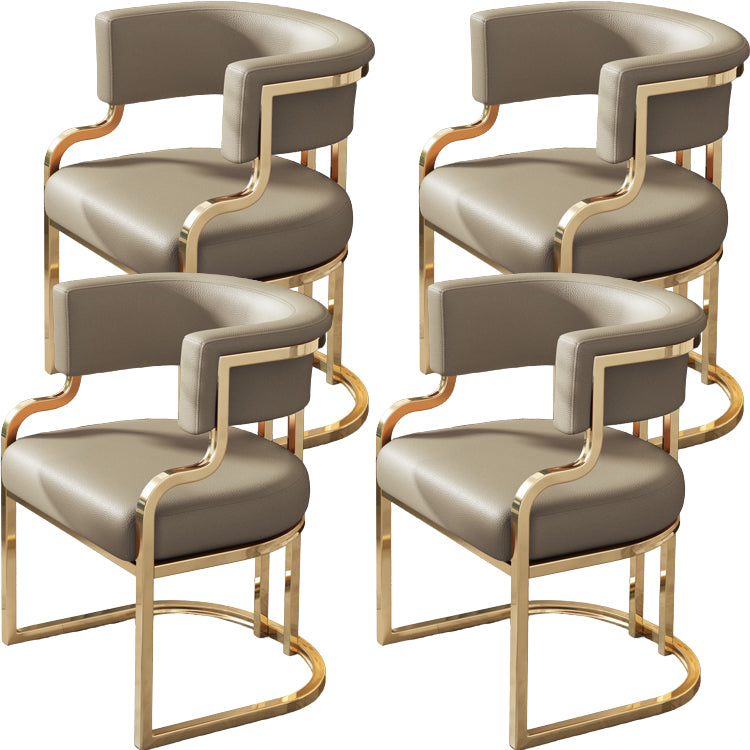 Upholstered Dining Chairs Glam Style Open Back Dining Chair for Dining Room