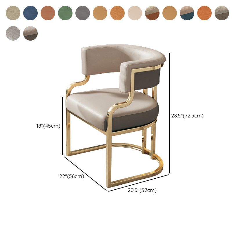 Upholstered Dining Chairs Glam Style Open Back Dining Chair for Dining Room