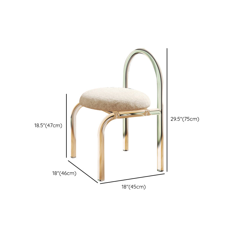 Acrylic Dining Arm Chair Open Upholstered Chair for Dining Room